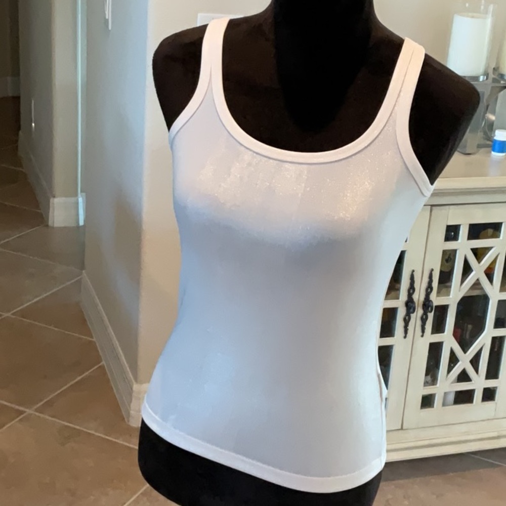 Ralph Ralph Lauren shimmer tank top, off white, size small